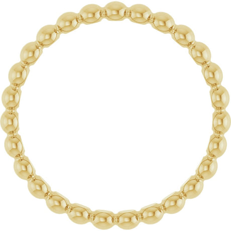 14K Yellow Beaded Stackable Ring