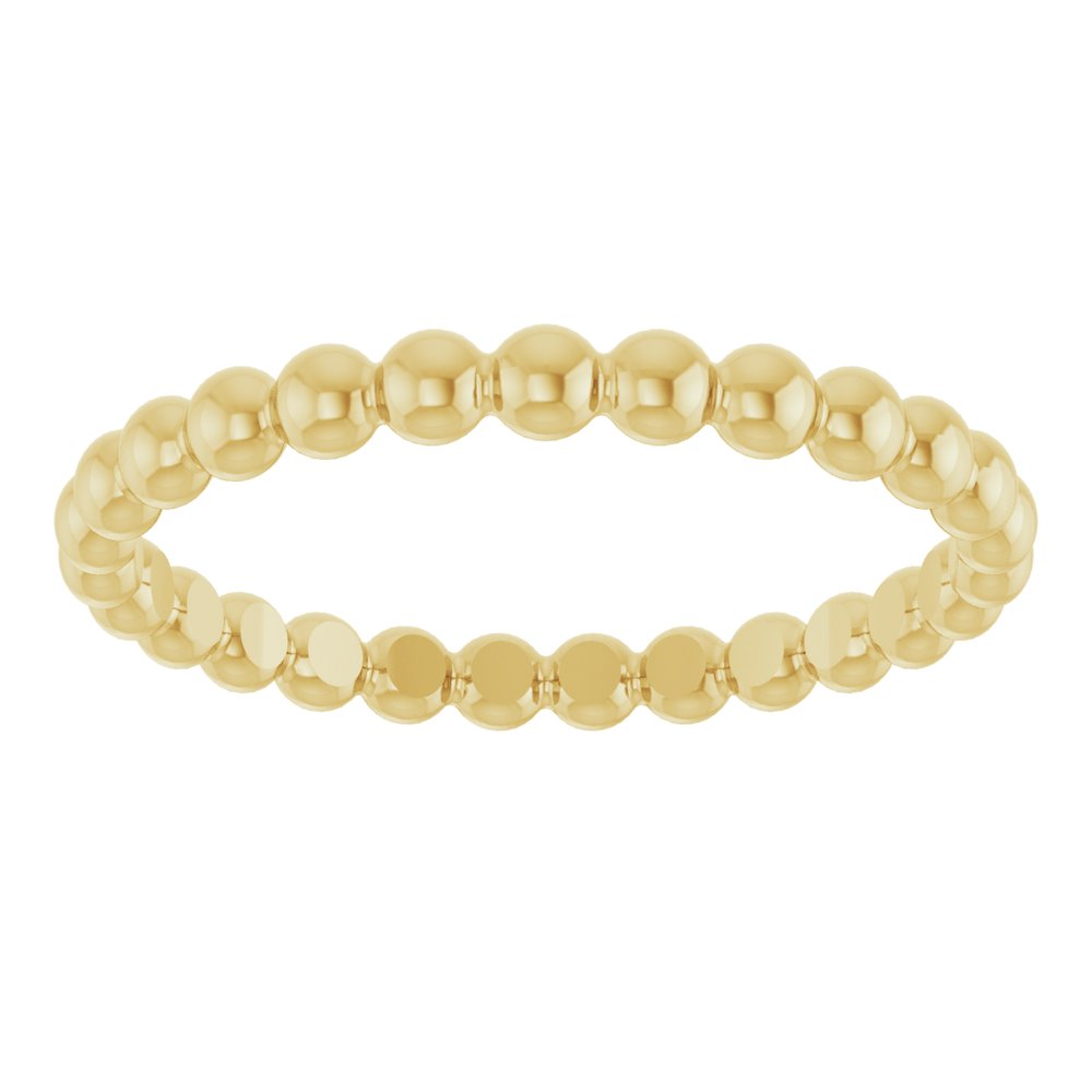 14K Yellow Beaded Stackable Ring