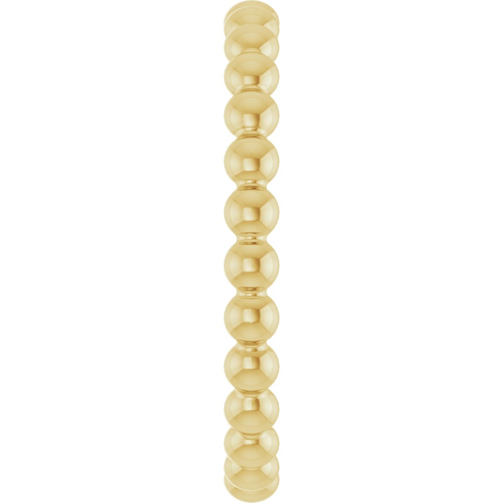 14K Yellow Beaded Stackable Ring