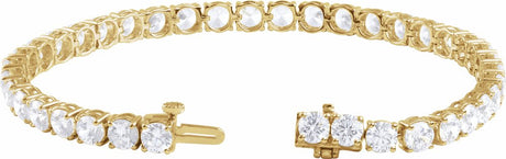 14K Yellow Gold 12 CTW Lab-Grown Diamond Line 7" Bracelet