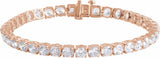 14K Rose 12 CTW Lab-Grown Diamond Line 7" Bracelet