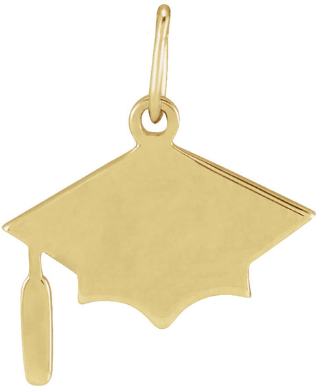 14K Yellow Engravable Graduation Cap Pendant