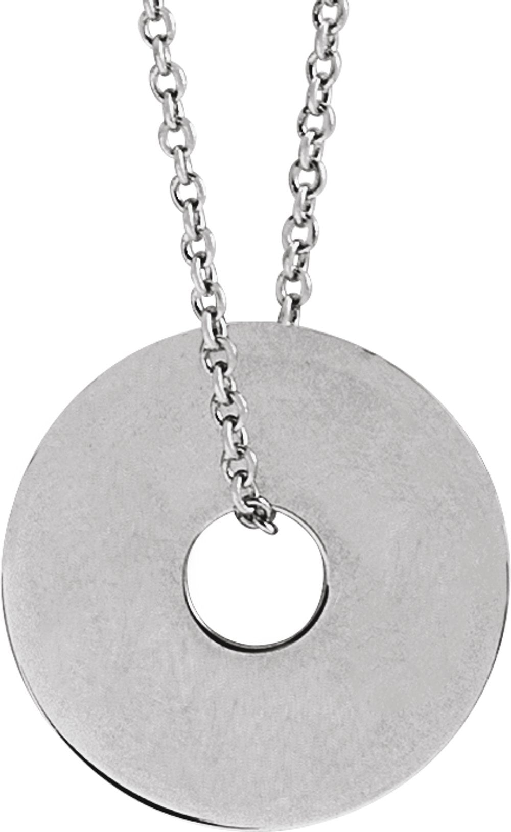 Sterling Silver 12 mm Engravable Washer 16-18" Necklace