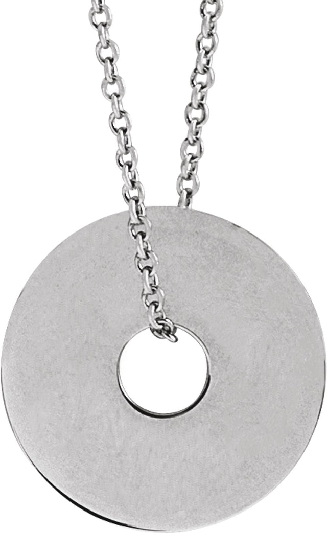 Sterling Silver 15 mm Engravable Washer 16-18" Necklace