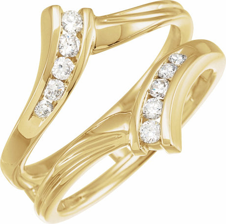 14K Yellow Gold 1/4 CTW Natural Diamond Ring Guard