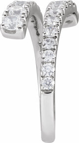 14K White Gold 9/10 CTW Lab-Grown Diamond Bypass Ring
