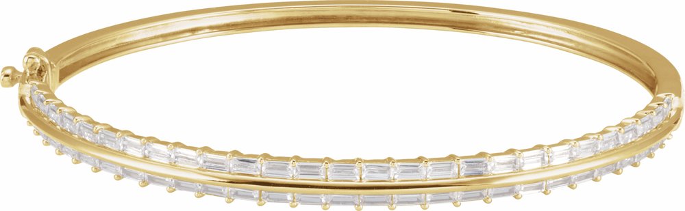 14K Yellow Gold 2 1/6 CTW Lab-Grown Diamond 7" Bangle Bracelet