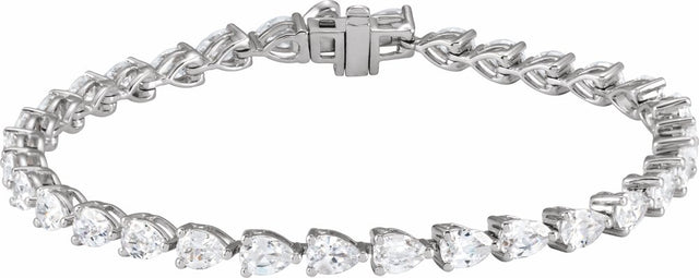 14K White 6 1/2 CTW Lab-Grown Diamond Line 7" Bracelet