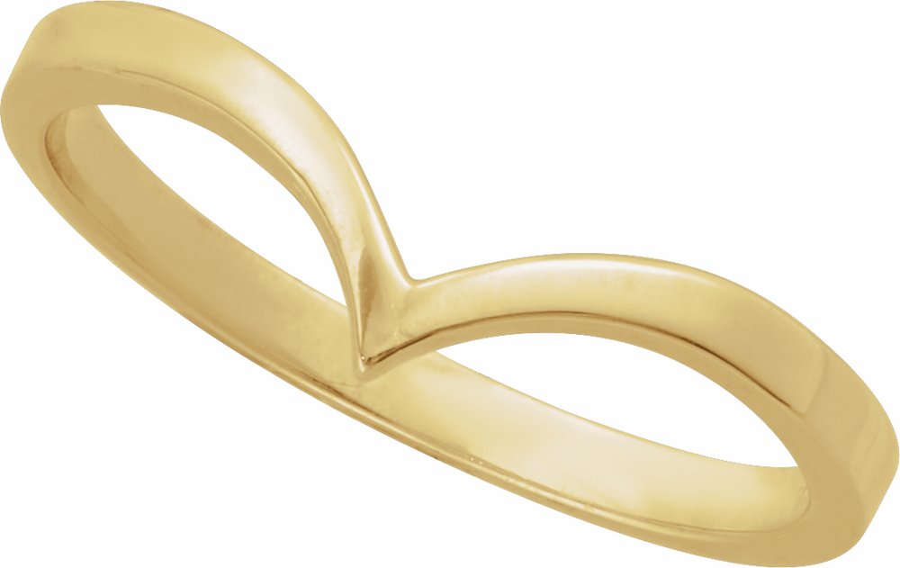 14K Yellow V Ring