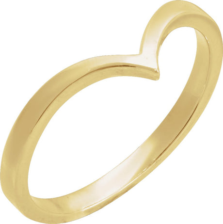 14K Yellow V Ring