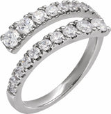 14K White Gold 9/10 CTW Lab-Grown Diamond Bypass Ring