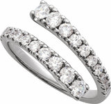 14K White Gold 9/10 CTW Lab-Grown Diamond Bypass Ring