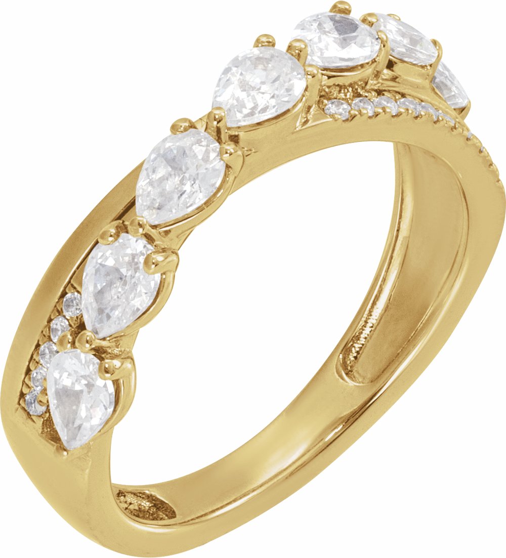 14K Yellow 1 1/8 CTW  Natural Diamond Ring