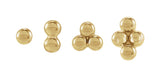 14K Rose 3 Beads Stud Earrings