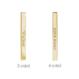 14K Rose Gold Engravable Four-Sided Bar Pendant