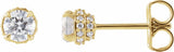 14K Yellow Gold 1/2 CTW Natural Diamond Hidden Halo-Style Stud Earrings