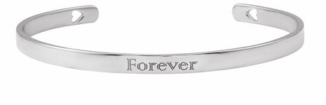 Sterling Silver Engravable Pierced Heart Cuff 7" Bracelet