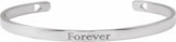 Sterling Silver Engravable Pierced Heart Cuff 7" Bracelet