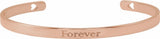 14K Rose Gold Engravable Pierced Heart Cuff 7" Bracelet