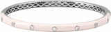 14K White Gold 1/5 CTW Natural Diamond & Pink Enamel 7" Bangle Bracelet