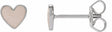 14K White Gold Pink Enamel Heart Earrings