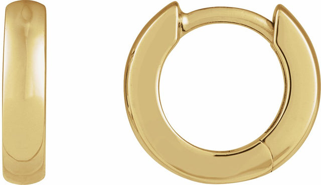 14K Yellow Gold Hinged 12 mm Hoop Earrings
