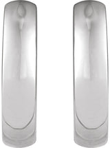 14K White Gold Hinged 12 mm Hoop Earrings