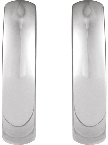 14K White Gold Hinged 12 mm Hoop Earrings