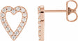 14K Rose 1/4 CTW Natural Diamond Heart Earrings