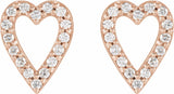 14K Rose 1/4 CTW Natural Diamond Heart Earrings