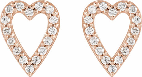 14K Rose 1/4 CTW Natural Diamond Heart Earrings