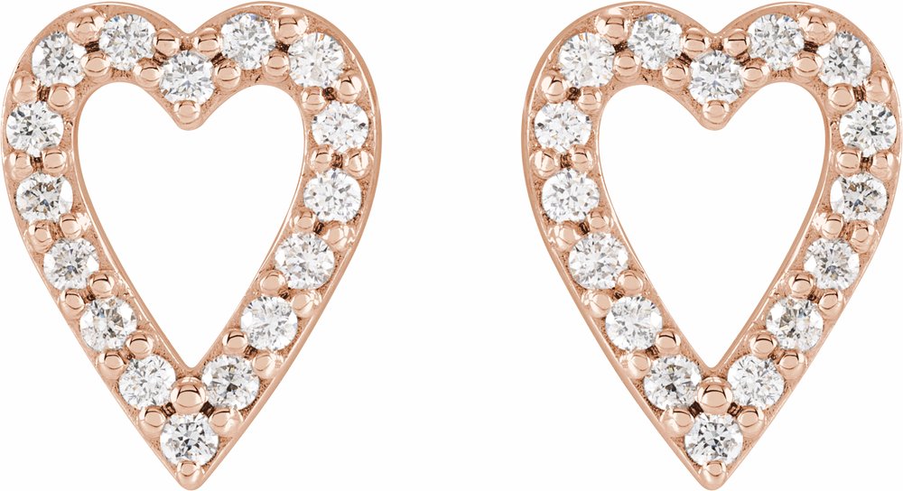 14K Rose 1/4 CTW Natural Diamond Heart Earrings