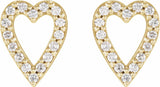 14K Yellow 1/5 CTW Natural Diamond Heart Earrings