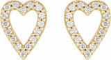 14K Yellow 1/5 CTW Natural Diamond Heart Earrings