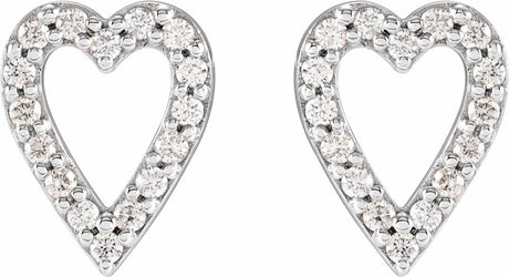 14K White 1/5 CTW Natural Diamond Heart Earrings