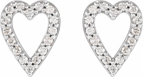 Platinum 1/4 CTW Natural Diamond Heart Earrings
