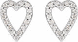 Platinum 1/4 CTW Natural Diamond Heart Earrings