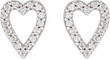 Sterling Silver 1/4 CTW Natural Diamond Heart Earrings