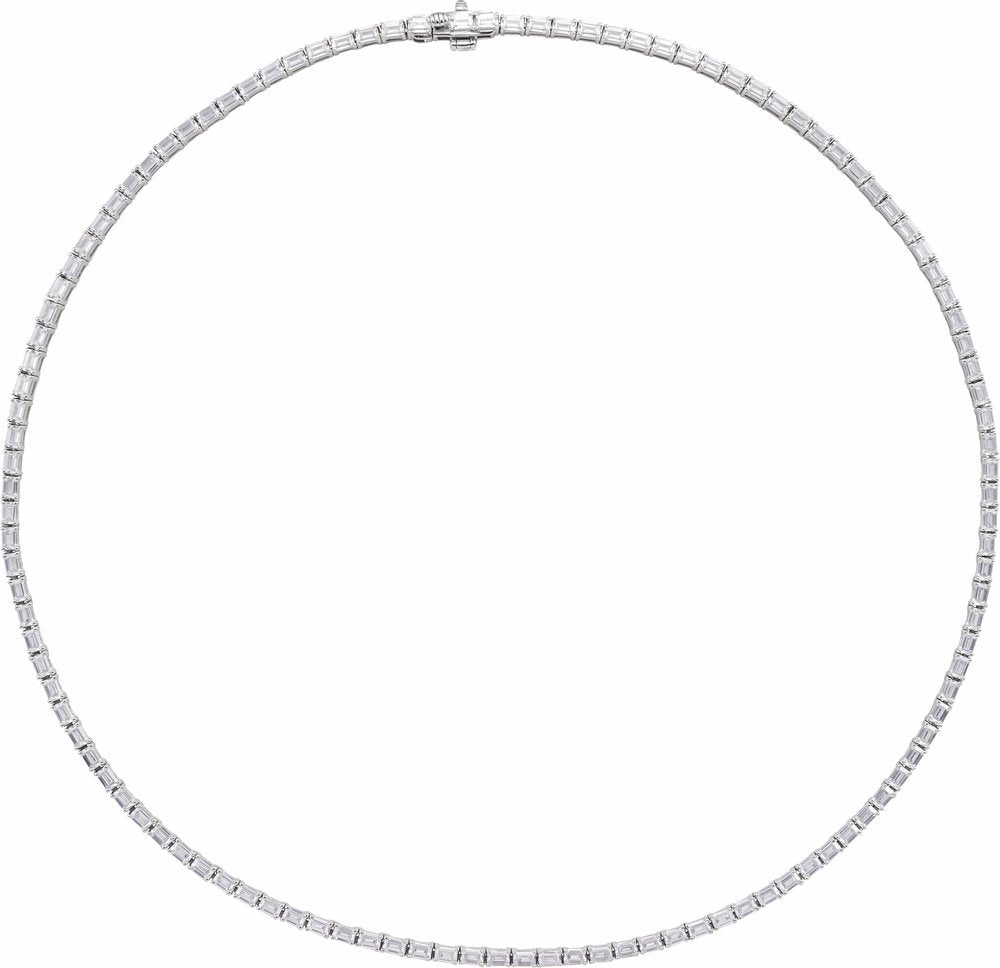 14K White 11 3/4 CTW Lab-Grown Diamond Line 16" Necklace