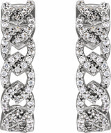 14K White 1/2 CTW Lab-Grown Diamond Hoop Earrings