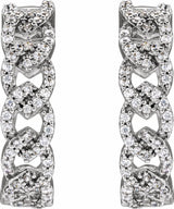 14K White 1/2 CTW Lab-Grown Diamond Hoop Earrings