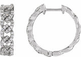 14K White 1/2 CTW Lab-Grown Diamond Hoop Earrings