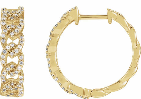 14K Yellow 1/2 CTW Lab-Grown Diamond Hoop Earrings