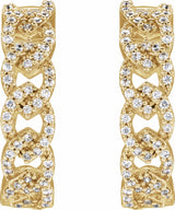 14K Yellow 1/2 CTW Lab-Grown Diamond Hoop Earrings