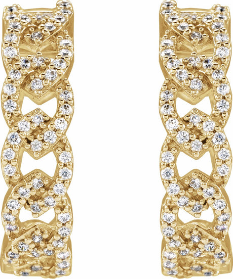 14K Yellow 1/2 CTW Lab-Grown Diamond Hoop Earrings