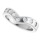 14K White 3/8 CTW Lab-Grown Diamond Contour Band