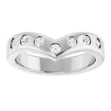 14K White 3/8 CTW Lab-Grown Diamond Contour Band