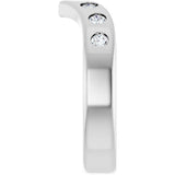 14K White 3/8 CTW Lab-Grown Diamond Contour Band