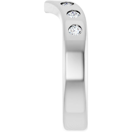 14K White 3/8 CTW Lab-Grown Diamond Contour Band