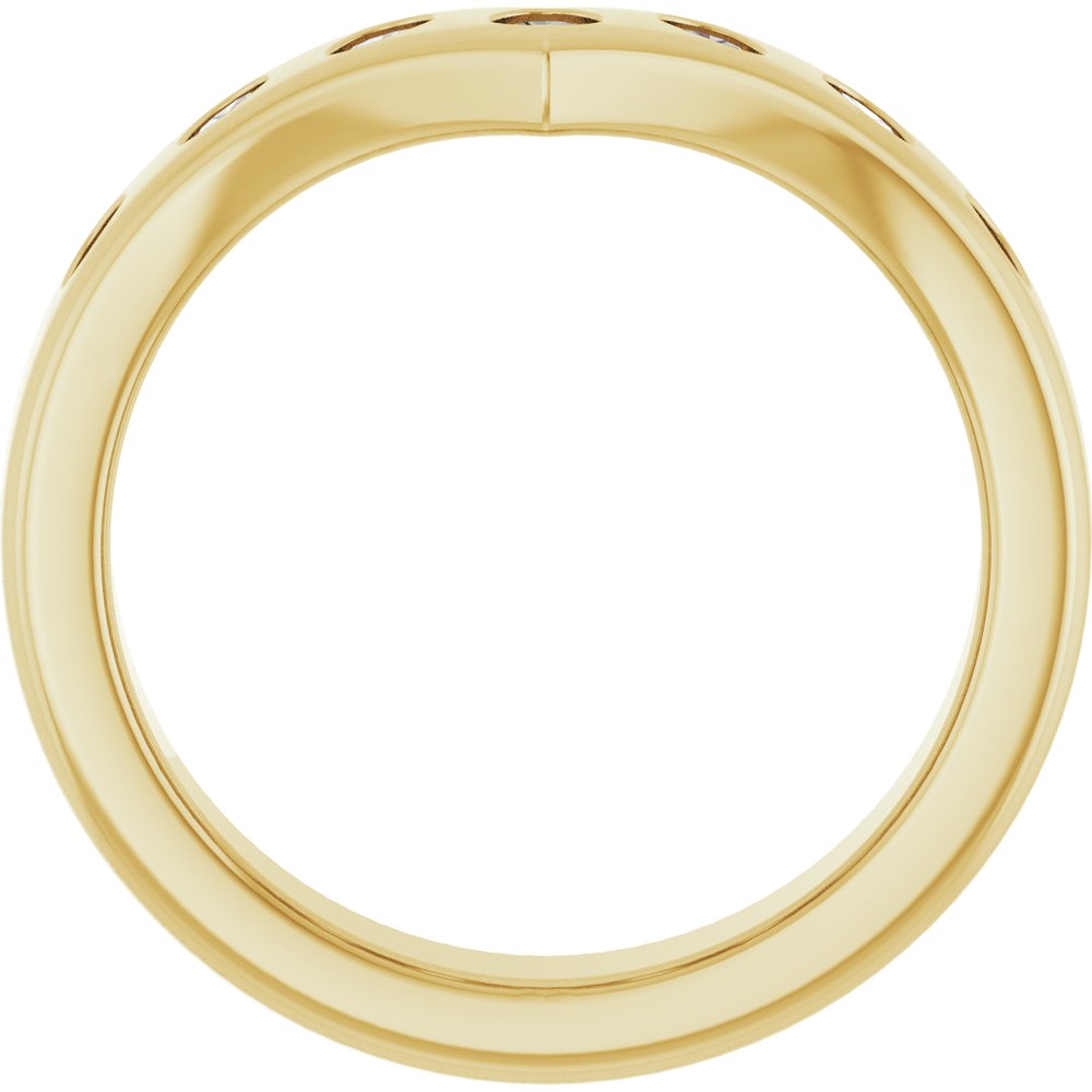 14K Yellow 3/8 CTW Natural Diamond Contour Band